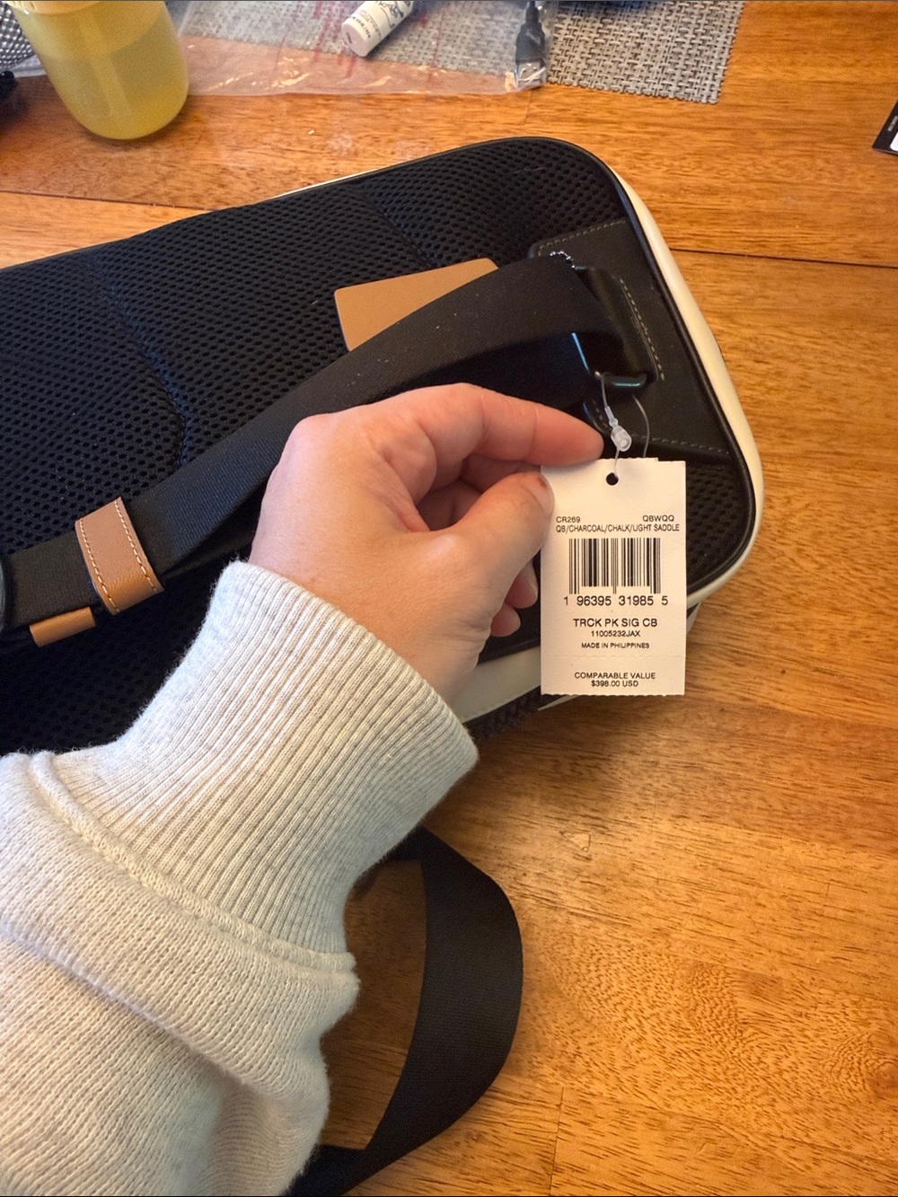 Coach Black Signature Canvas Messenger with Tan Trim - Picture 3 of 3